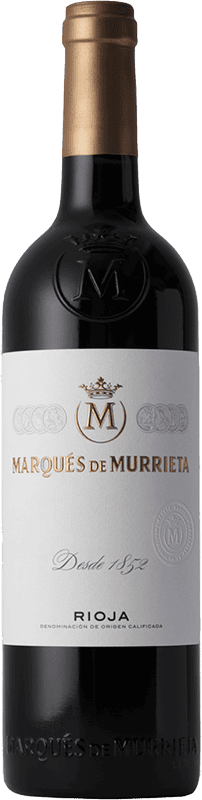 Elegant Rioja wine bottle from Marques De Murrieta 2021 vintage.